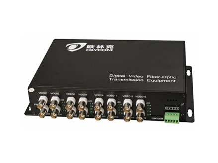 16ch video Tx + 1ch RS485 data Rx video optical converter (OM610-16V↑1D↓WT/R）