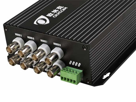 8ch video Tx + 1ch RS485 data Rx video optical converter (OM610-8V↑1D↓WT/R）
